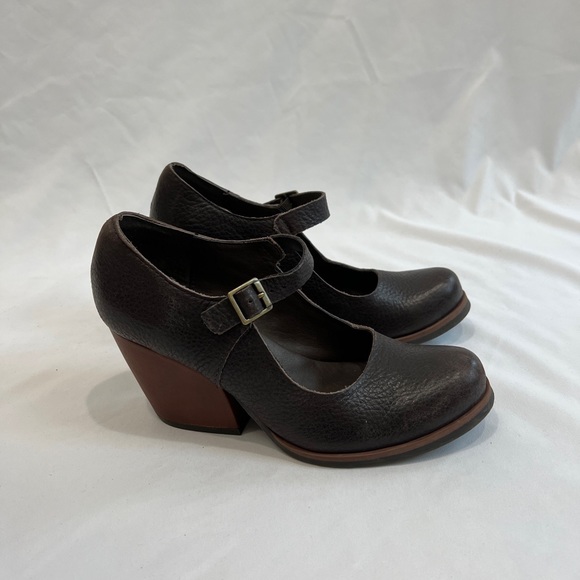 KorkEase Shoes Korks Korkease Brown Pebbled Leather Mary Jane